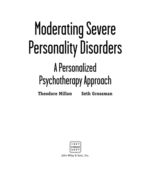 Cover image for book Moderating Severe Personality Disorders