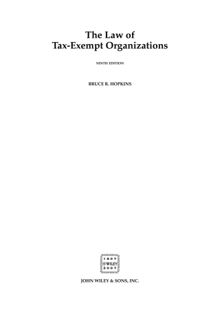 The Law of Tax-Exempt Organizations, 9th Edition