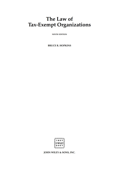 Cover image for book The Law of Tax-Exempt Organizations, 9th Edition