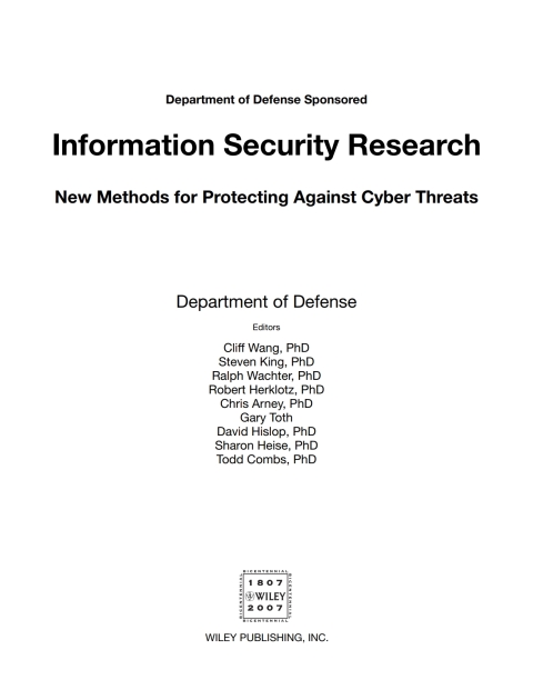 Cover image for book Department of Defense Sponsored Information Security Research: New Methods for Protecting Against Cyber Threats