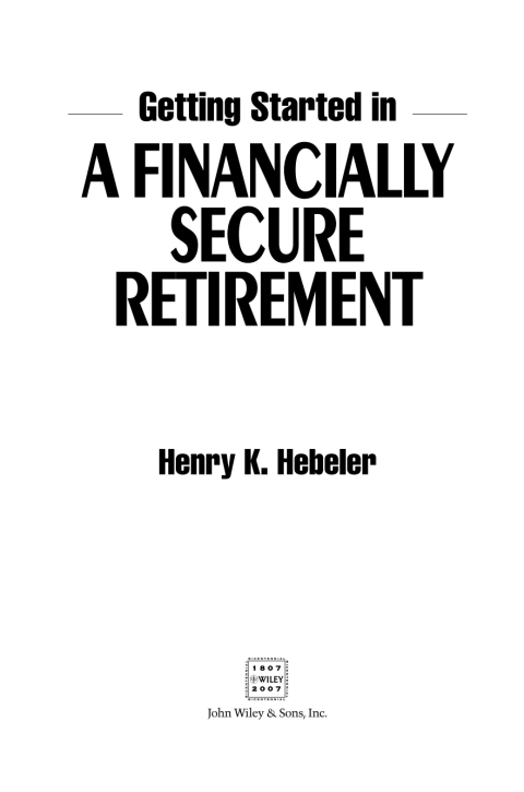 Cover image for book Getting Started in A Financially Secure Retirement