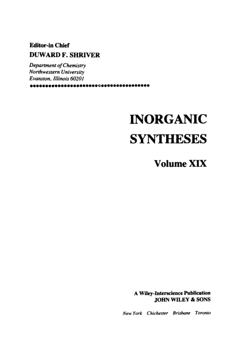 Cover image for book Inorganic Syntheses
