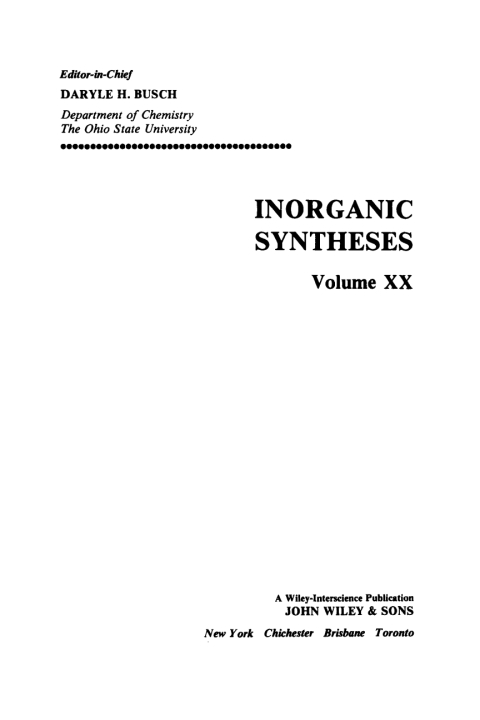 Cover image for book Inorganic Syntheses
