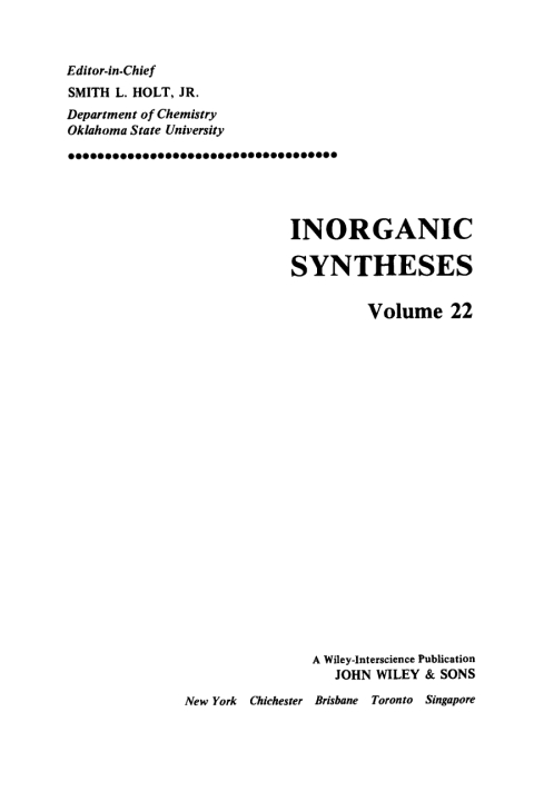 Cover image for book Inorganic Syntheses