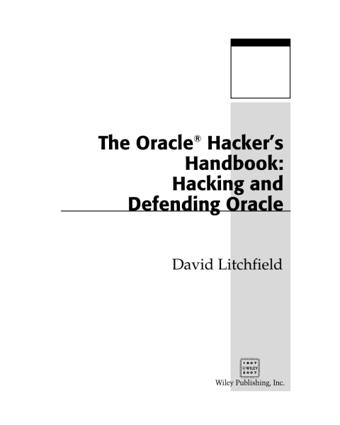 Cover image for book The Oracle Hacker's Handbook