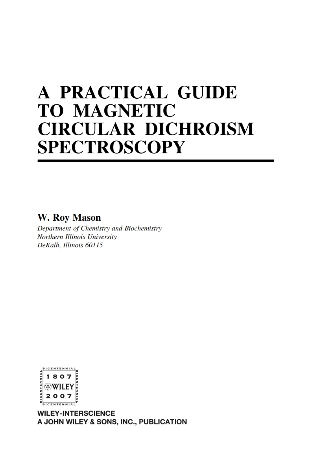 Magnetic Circular Dichroism Spectroscopy - 1st Edition (eBook)