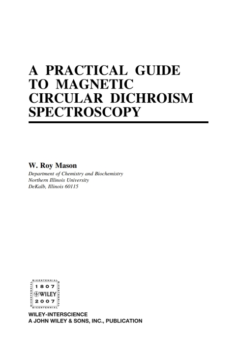 Cover image for book Magnetic Circular Dichroism Spectroscopy
