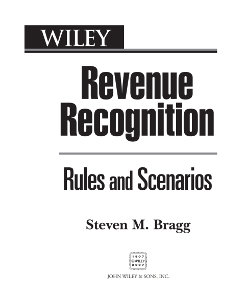 Cover image for book Wiley Revenue Recognition