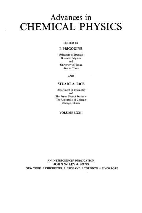 Cover image for book Advances in Chemical Physics