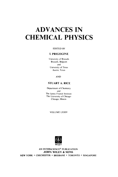 Cover image for book Advances in Chemical Physics