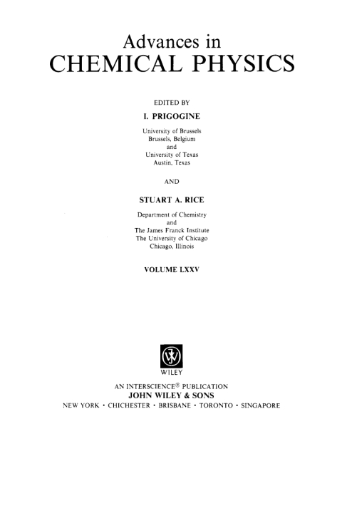 Cover image for book Advances in Chemical Physics