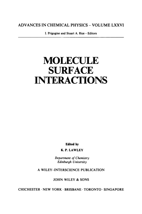 Cover image for book Molecule Surface Interactions