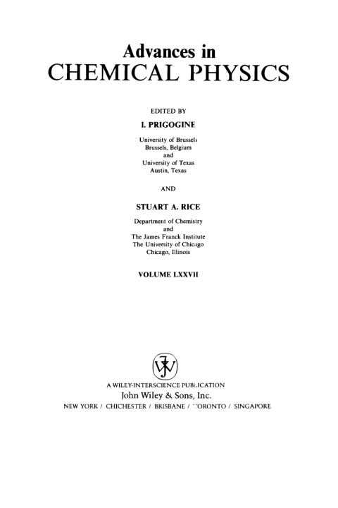 Cover image for book Advances in Chemical Physics