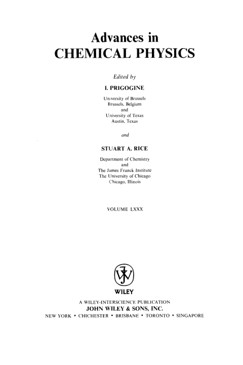 Cover image for book Advances in Chemical Physics