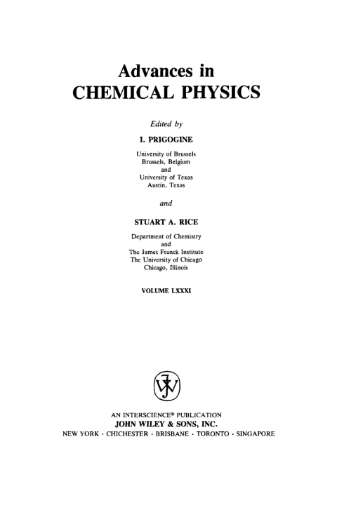 Cover image for book Advances in Chemical Physics