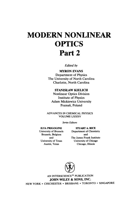 Modern Nonlinear Optics, Part 2 
