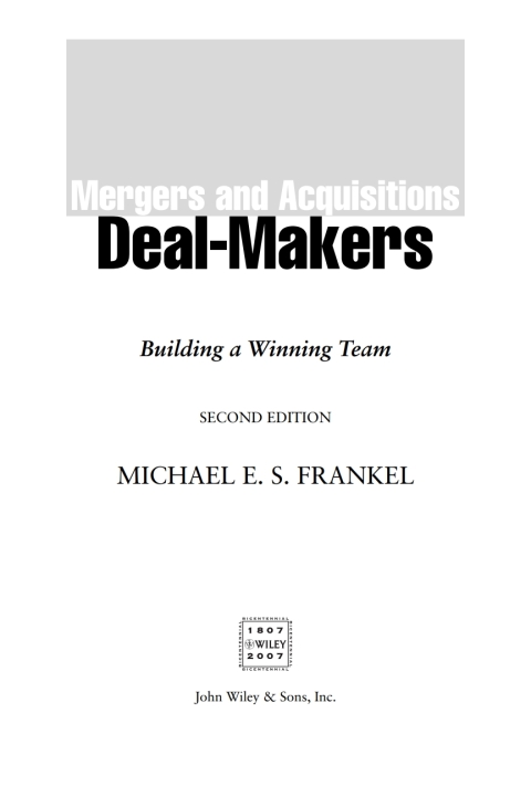 Cover image for book Mergers and Acquisitions Deal-Makers