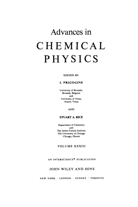 Cover image for book Advances in Chemical Physics