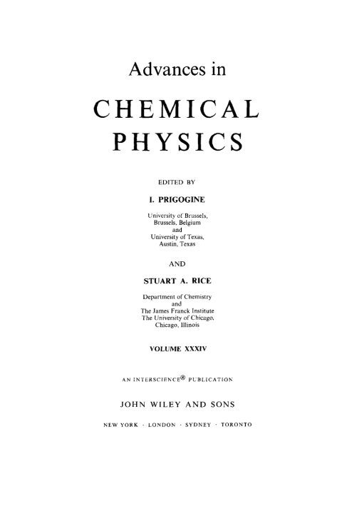 Cover image for book Advances in Chemical Physics