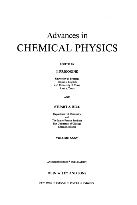 Cover image for book Advances in Chemical Physics