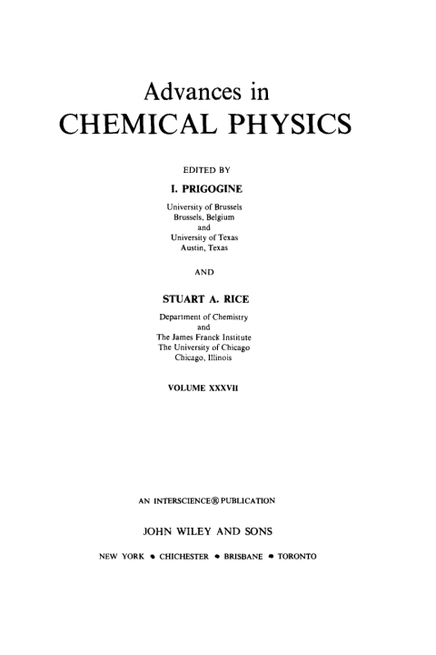 Cover image for book Advances in Chemical Physics