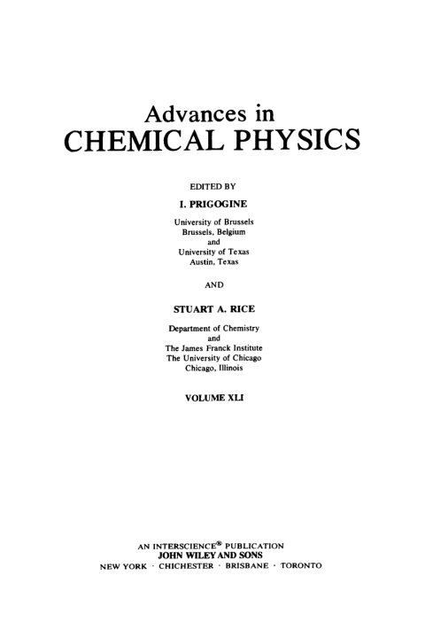 Cover image for book Advances in Chemical Physics