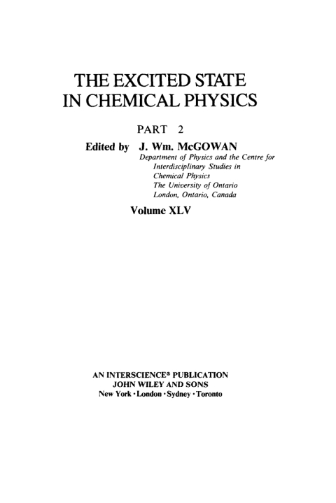 Cover image for book Excited State in Chemical Physics, Part 2
