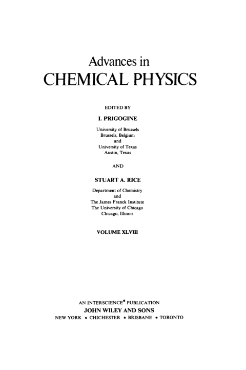 Cover image for book Advances in Chemical Physics