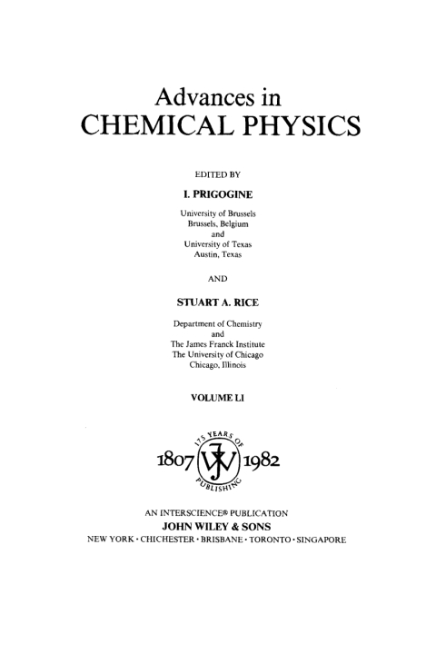 Cover image for book Advances in Chemical Physics