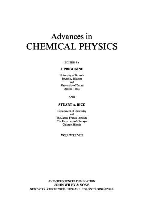 Cover image for book Advances in Chemical Physics