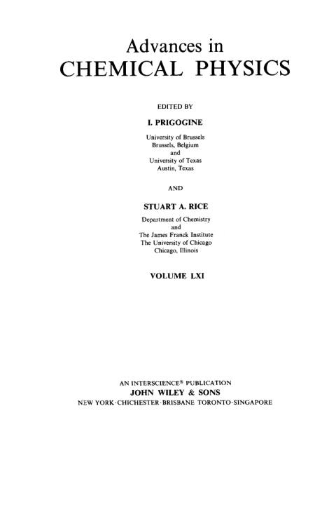 Cover image for book Advances in Chemical Physics