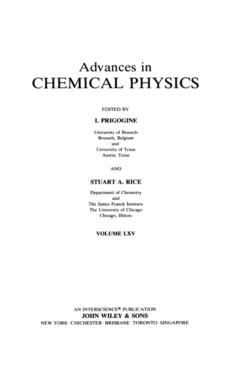 Cover image for book Advances in Chemical Physics