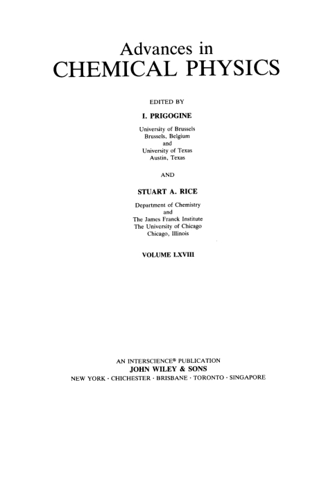 Cover image for book Advances in Chemical Physics