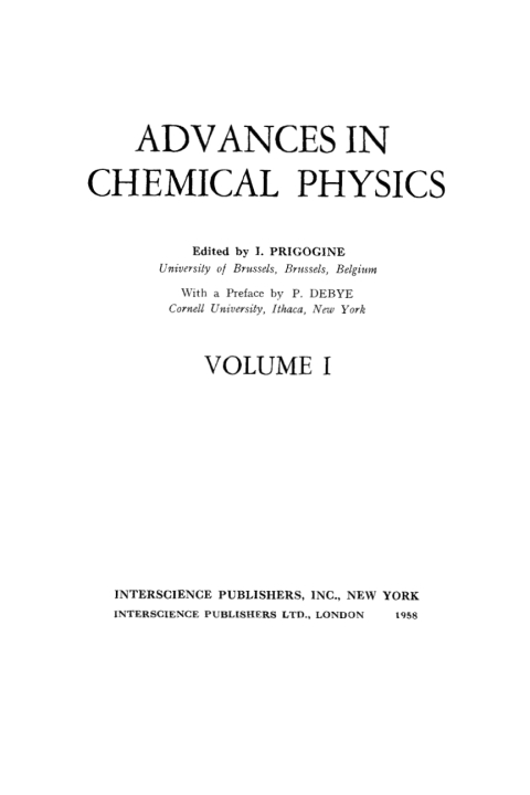 Cover image for book Advances in Chemical Physics