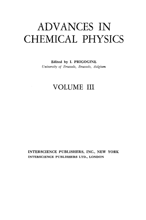 Cover image for book Advances in Chemical Physics