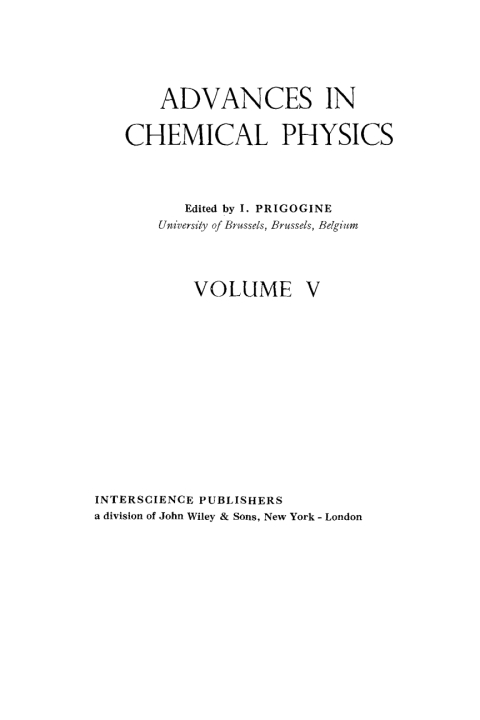 Cover image for book Advances in Chemical Physics