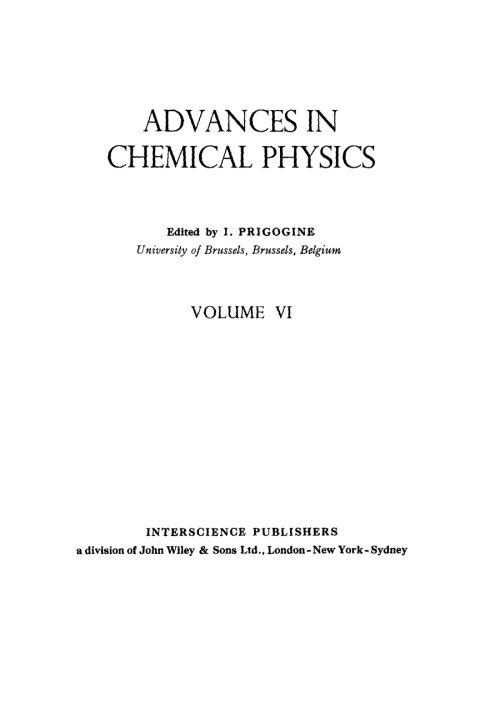 Cover image for book Advances in Chemical Physics