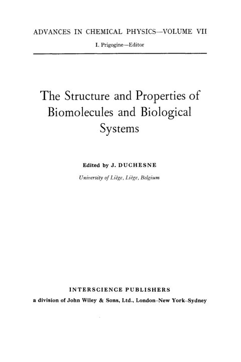 Cover image for book Structure and Properties of Biomolecules