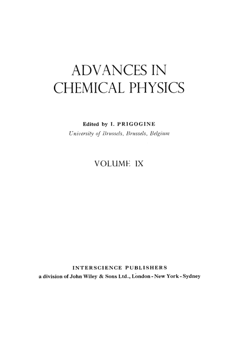 Cover image for book Advances in Chemical Physics