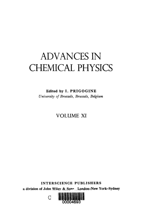 Cover image for book Advances in Chemical Physics