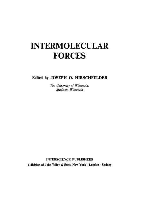 Cover image for book Intermolecular Forces