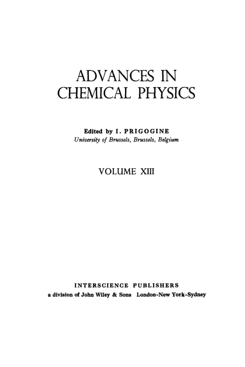 Cover image for book Advances in Chemical Physics