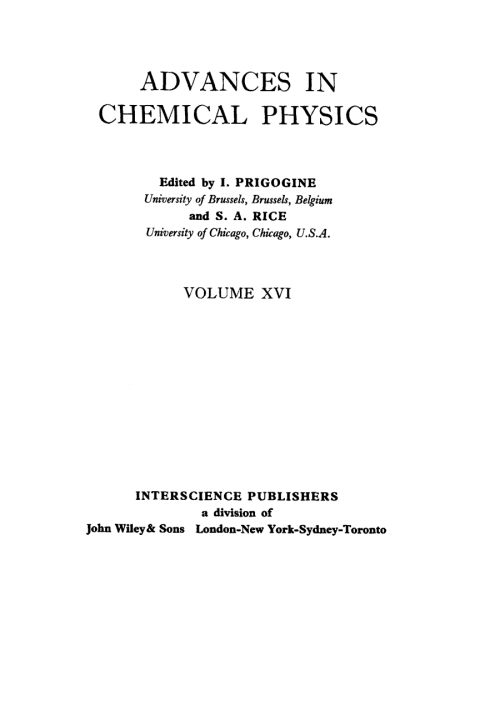 Cover image for book Advances in Chemical Physics