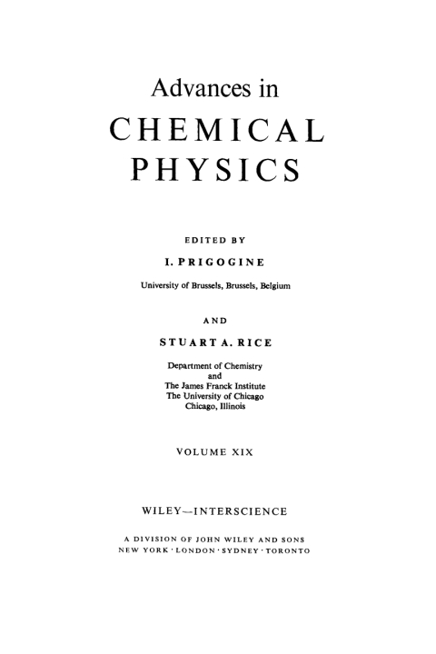 Cover image for book Advances in Chemical Physics