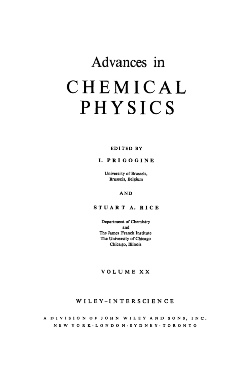 Cover image for book Advances in Chemical Physics