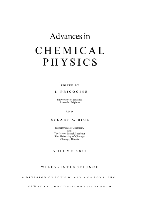 Cover image for book Advances in Chemical Physics