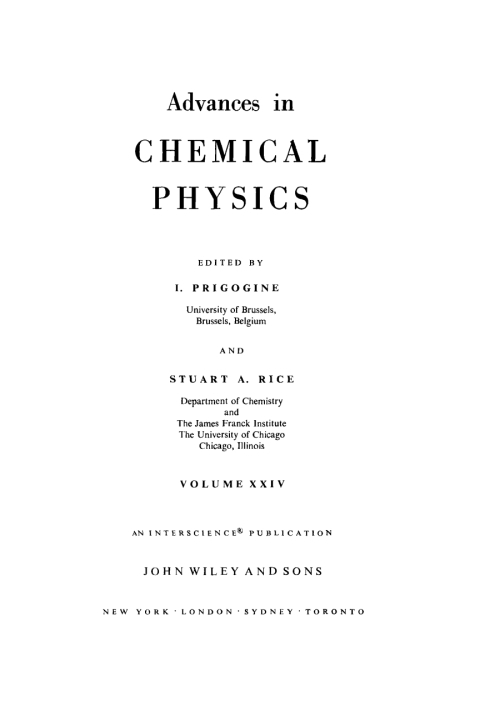 Cover image for book Advances in Chemical Physics