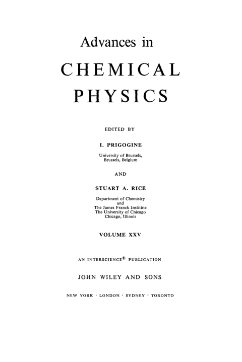 Cover image for book Advances in Chemical Physics