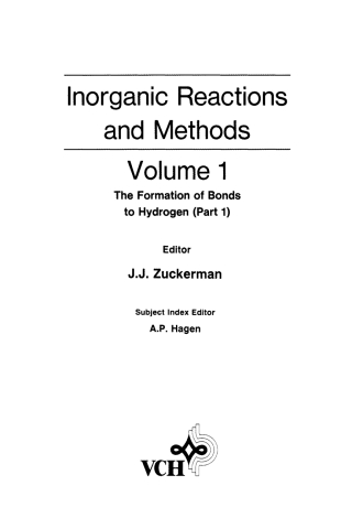 Inorganic Reactions and Methods, The Formation of Bonds to Hydrogen (Part 1)