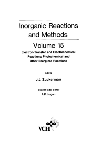 Inorganic Reactions and Methods, Electron-Transfer and Electrochemical Reactions; Photochemical and Other Energized Reactions: Photochemical and Other Energized Reactions